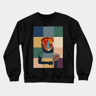 Stellar Star Digital Collectible - Character with FemaleMask, StreetEye Color, and BlueSkin on TeePublic Crewneck Sweatshirt